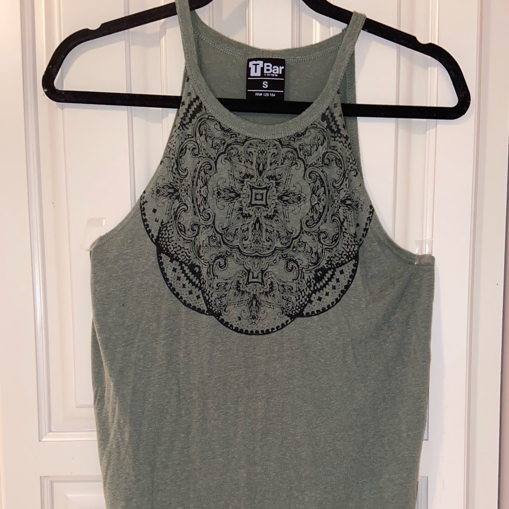 High-Neck Mandala Flowy Tee
